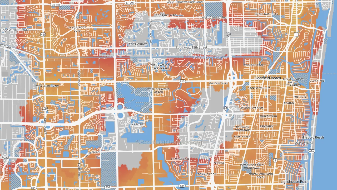 Transit Grade map of 33442, FL