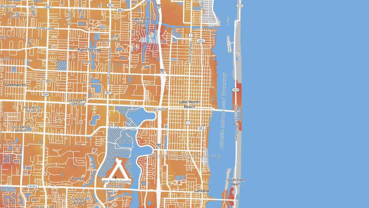 Transit Grade map of 33460, FL