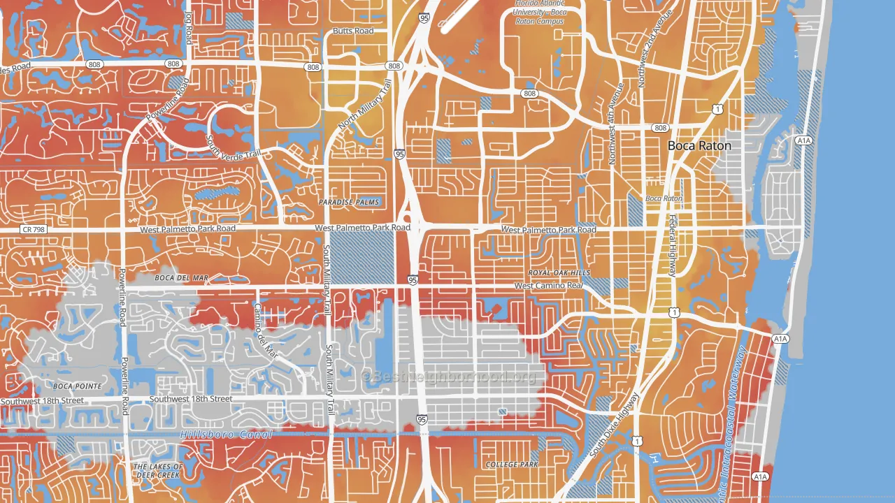 Transit Grade map of 33486, FL