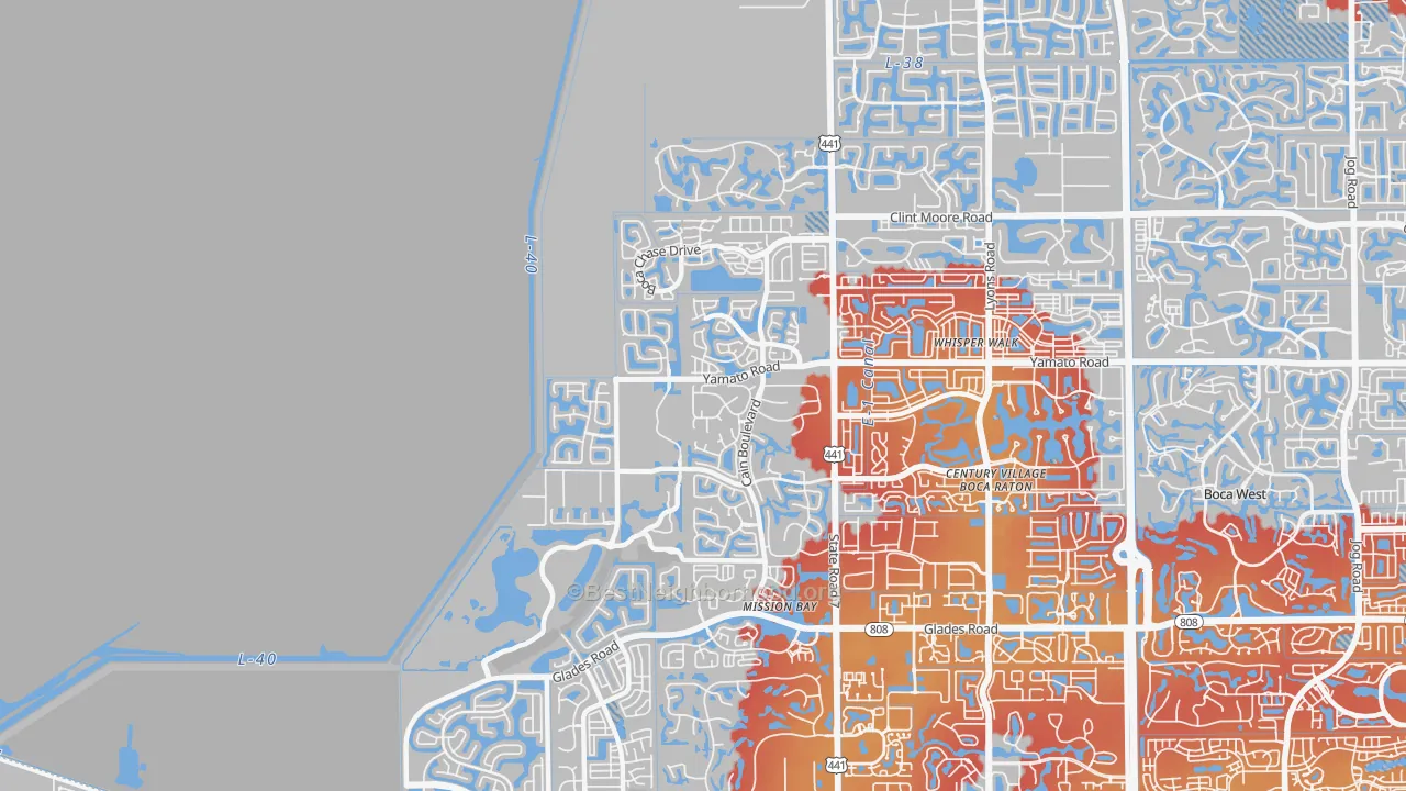 Transit Grade map of 33498, FL
