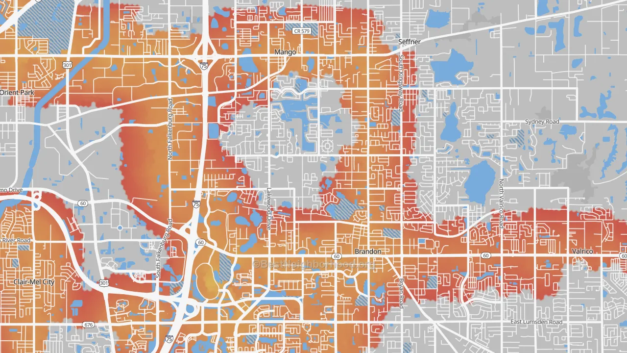 Transit Grade map of 33510, FL