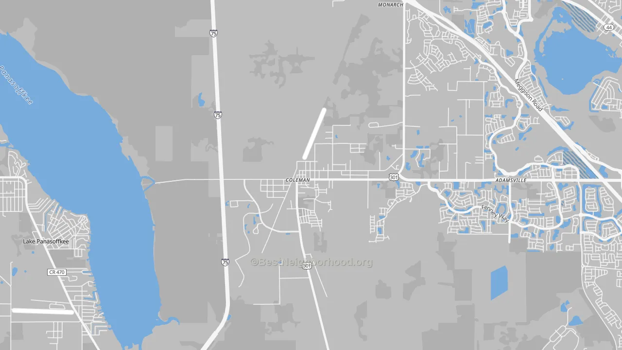Transit Grade map of 33521, FL