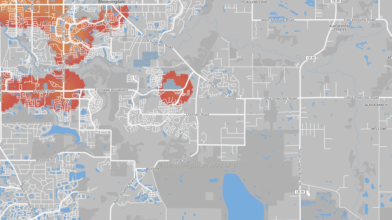 Transit Grade map of 33547, FL