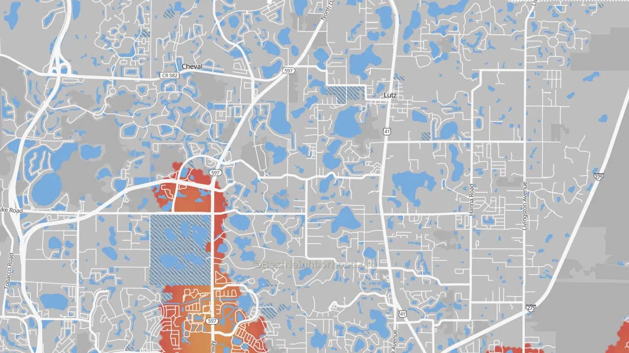 Transit Grade map of 33548, FL