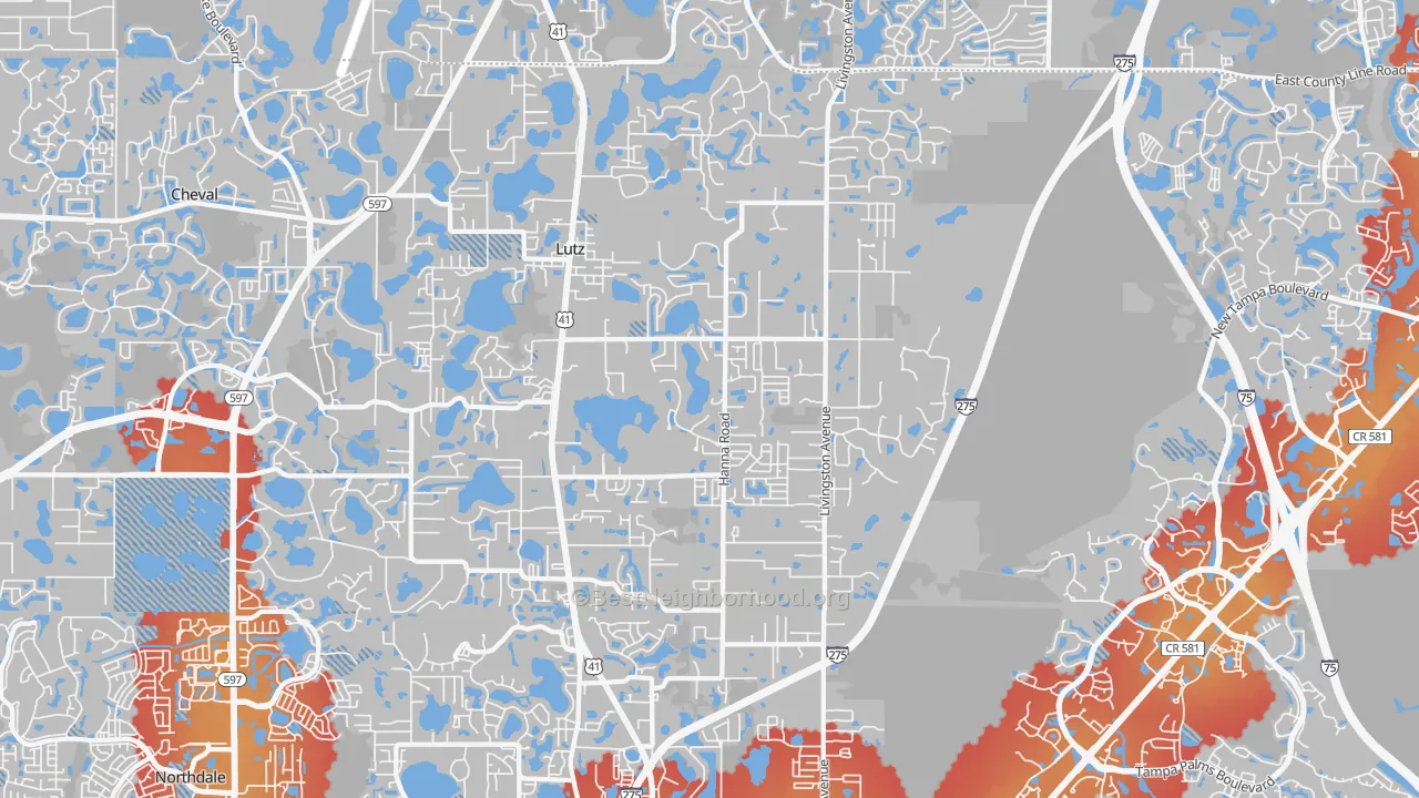 Transit Grade map of 33549, FL