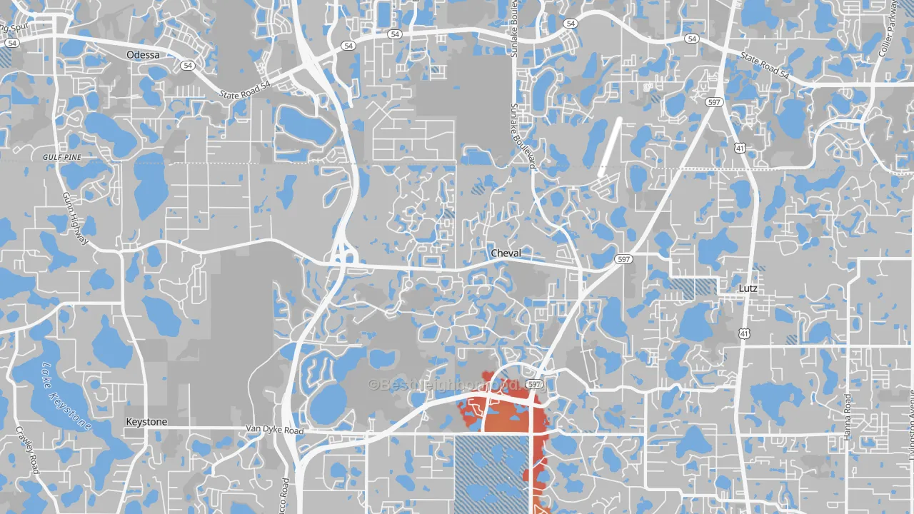 Transit Grade map of 33558, FL