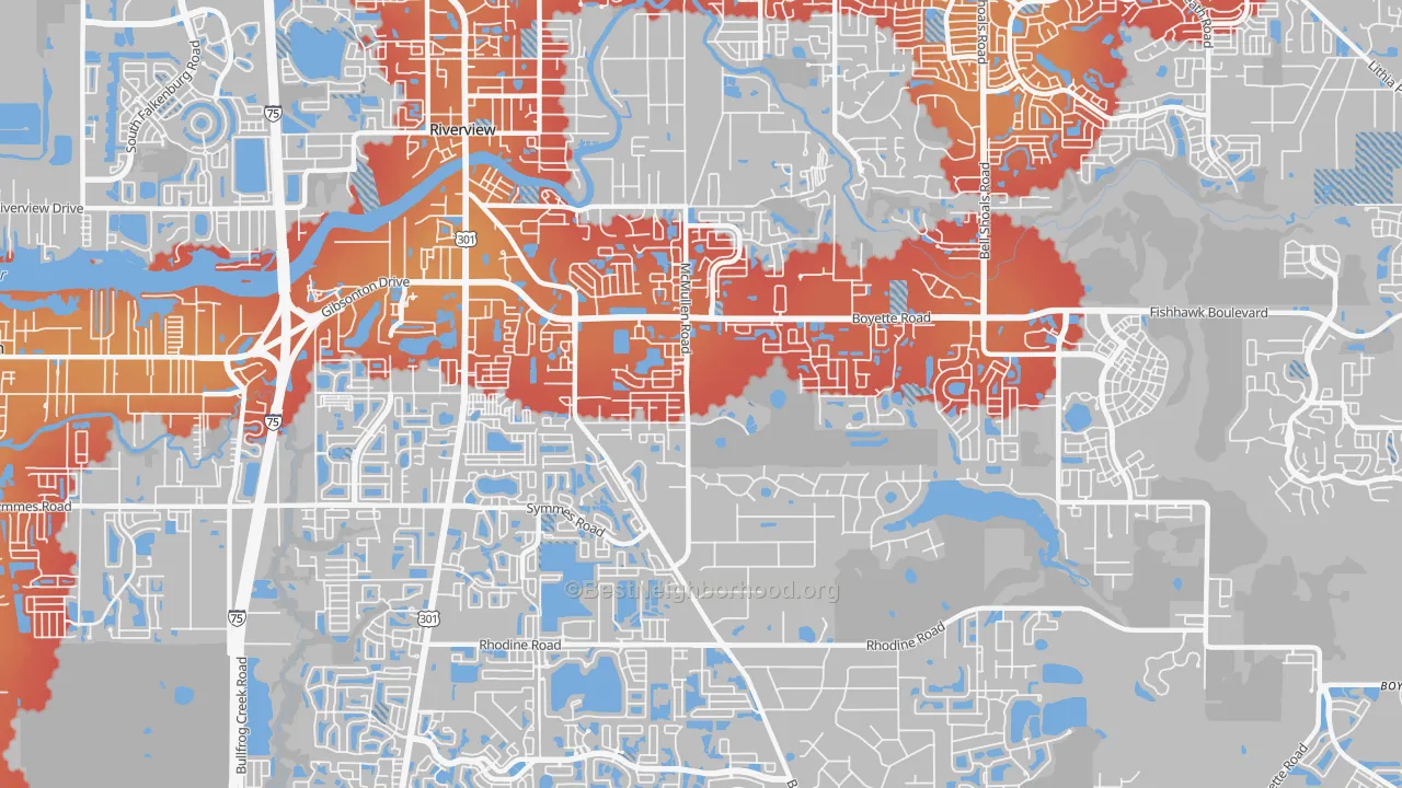 Transit Grade map of 33569, FL
