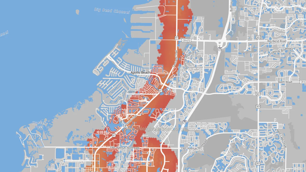 Transit Grade map of 33572, FL