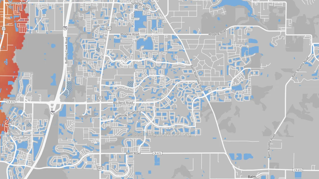 Transit Grade map of 33579, FL
