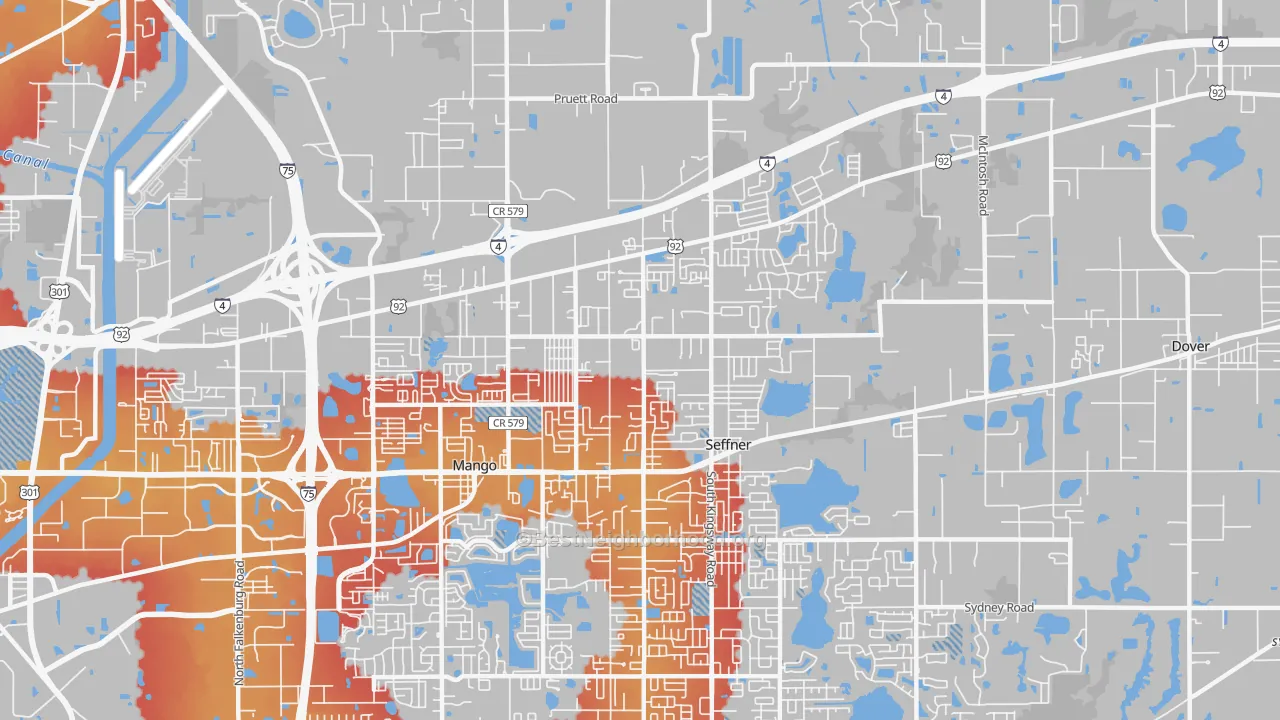 Transit Grade map of 33584, FL
