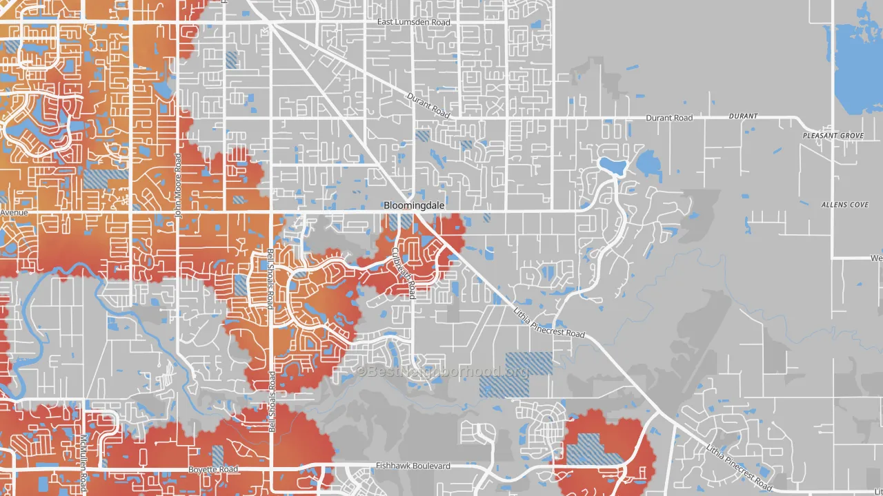 Transit Grade map of 33596, FL