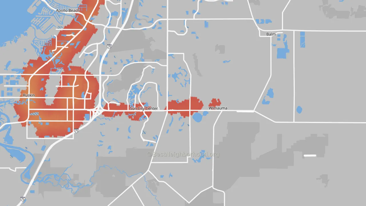 Transit Grade map of 33598, FL