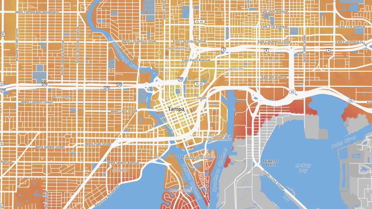 Transit Grade map of 33602, FL