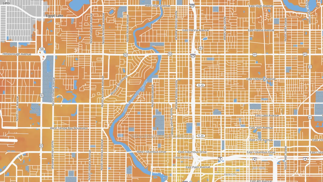 Transit Grade map of 33603, FL