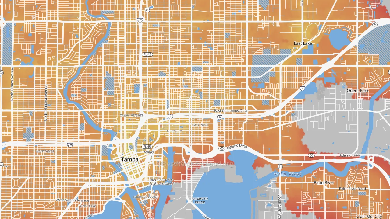 Transit Grade map of 33605, FL