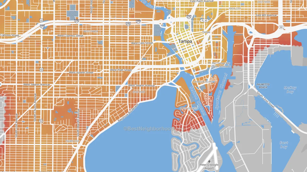 Transit Grade map of 33606, FL