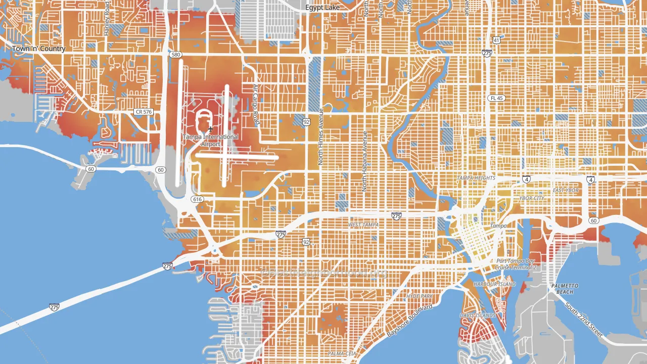Transit Grade map of 33607, FL