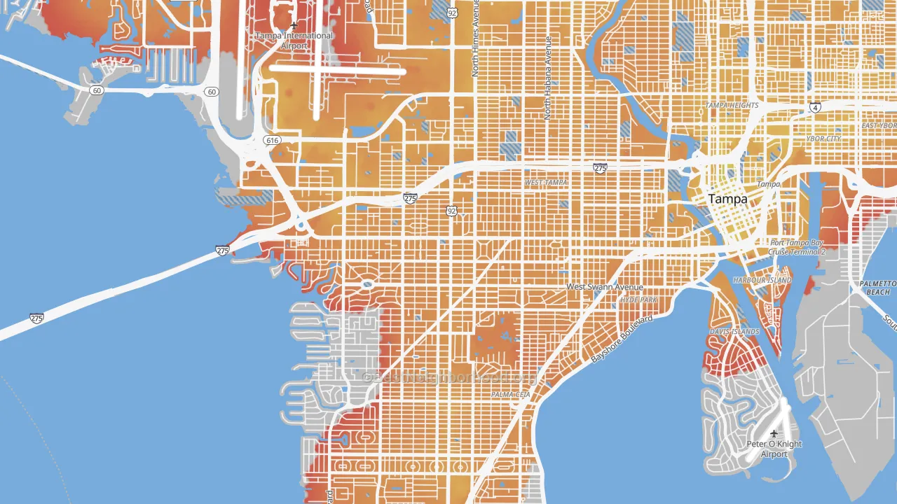 Transit Grade map of 33609, FL