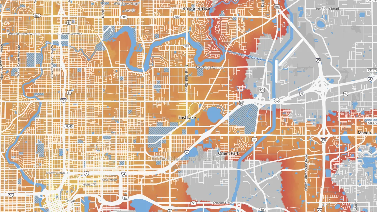 Transit Grade map of 33610, FL