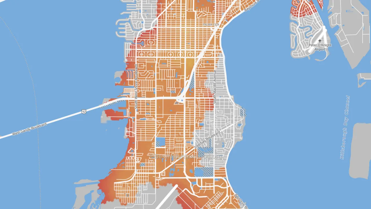 Transit Grade map of 33611, FL