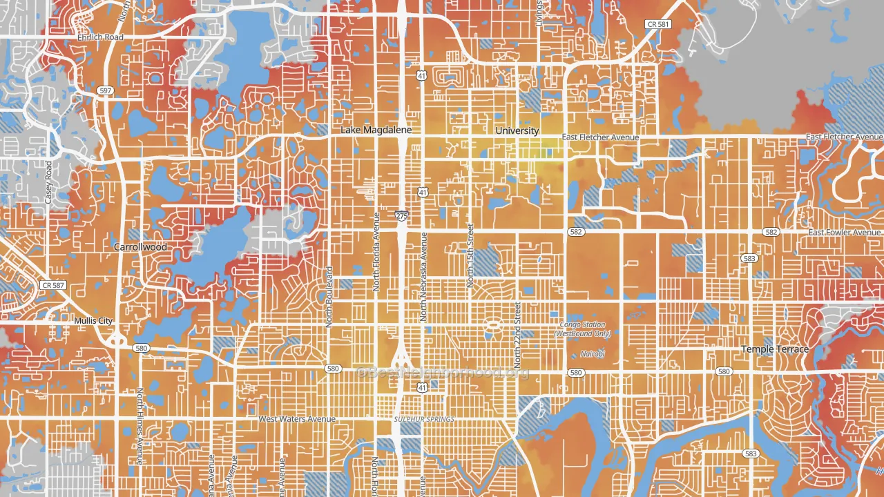 Transit Grade map of 33612, FL