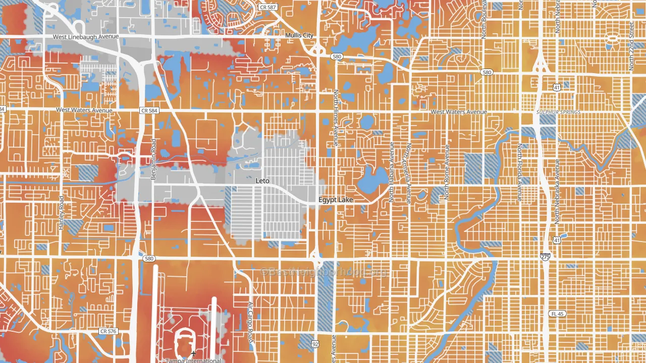 Transit Grade map of 33614, FL