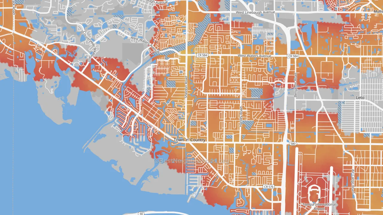 Transit Grade map of 33615, FL