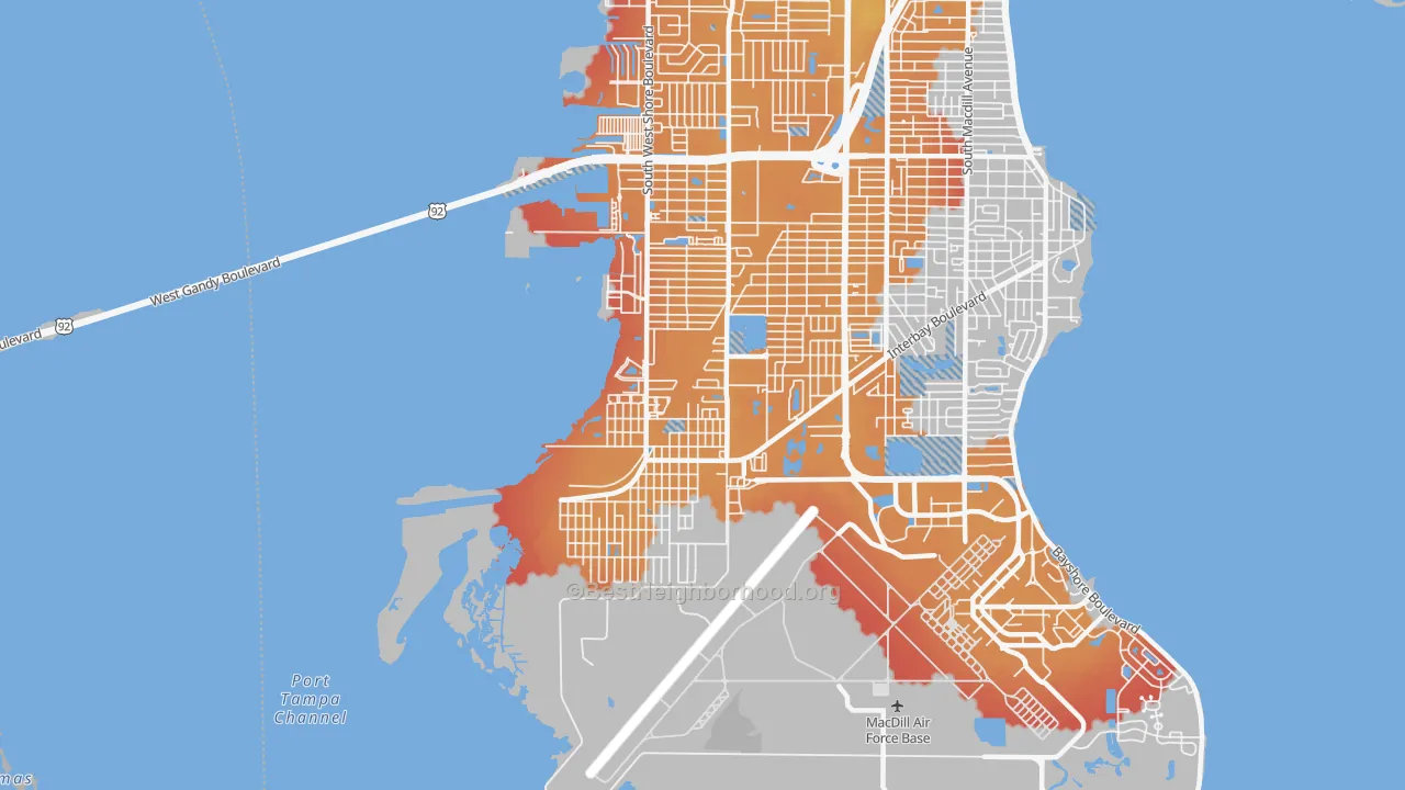 Transit Grade map of 33616, FL