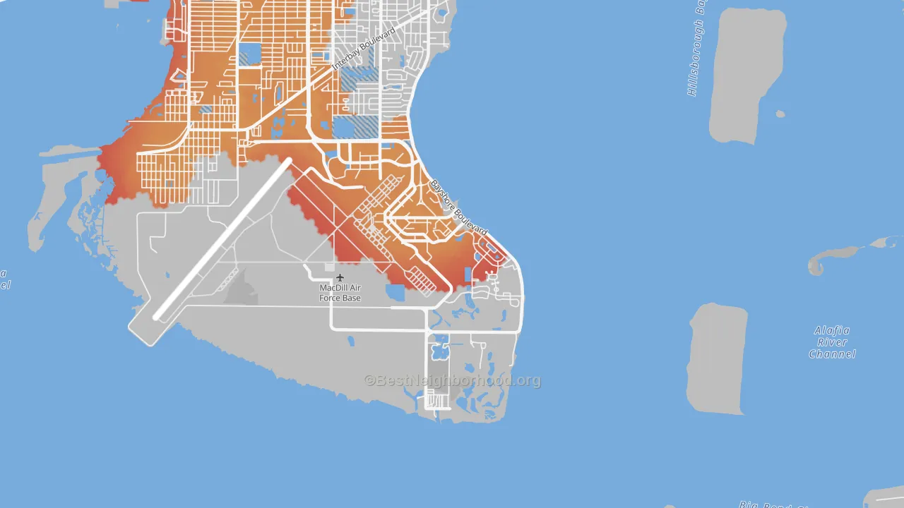 Transit Grade map of 33621, FL