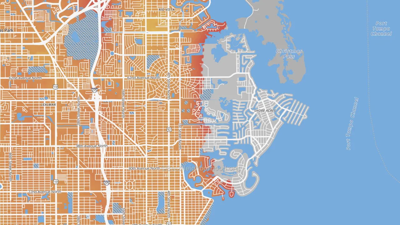 Transit Grade map of 33703, FL