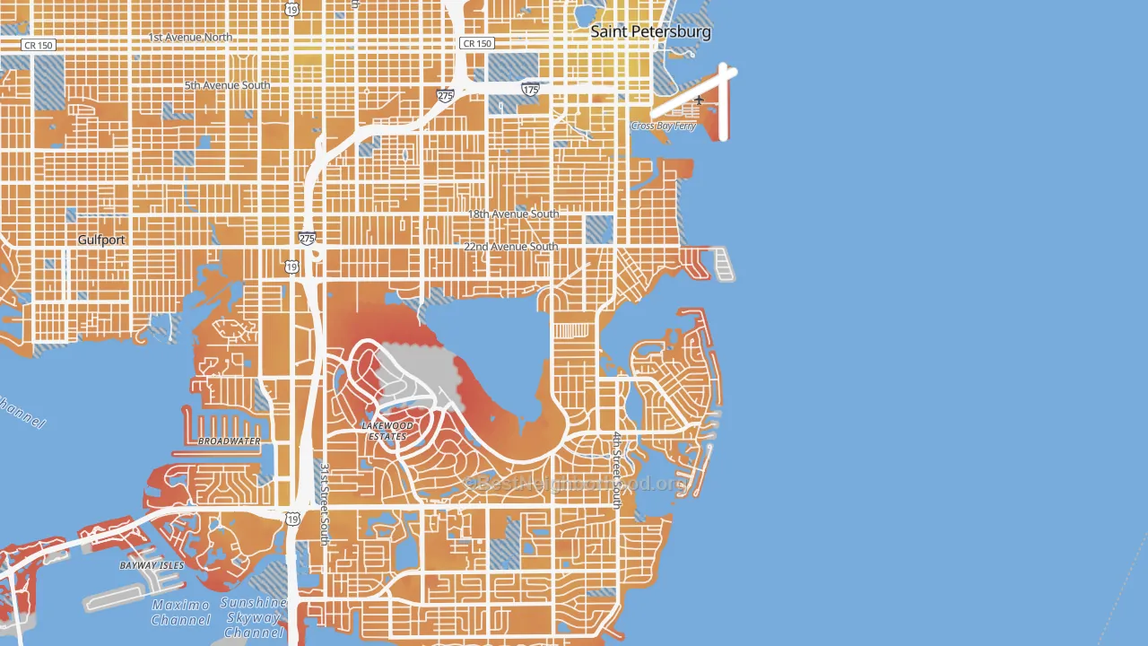 Transit Grade map of 33705, FL