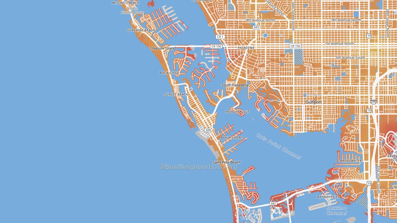 Transit Grade map of 33706, FL
