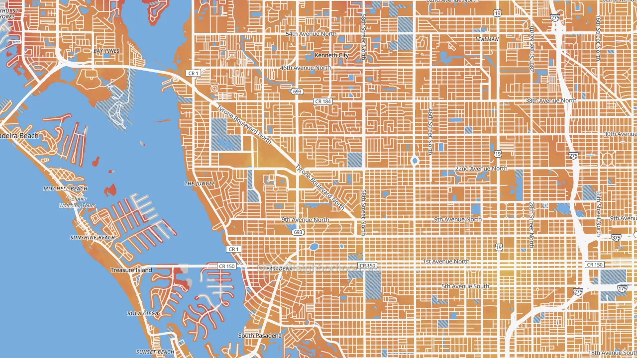 Transit Grade map of 33710, FL