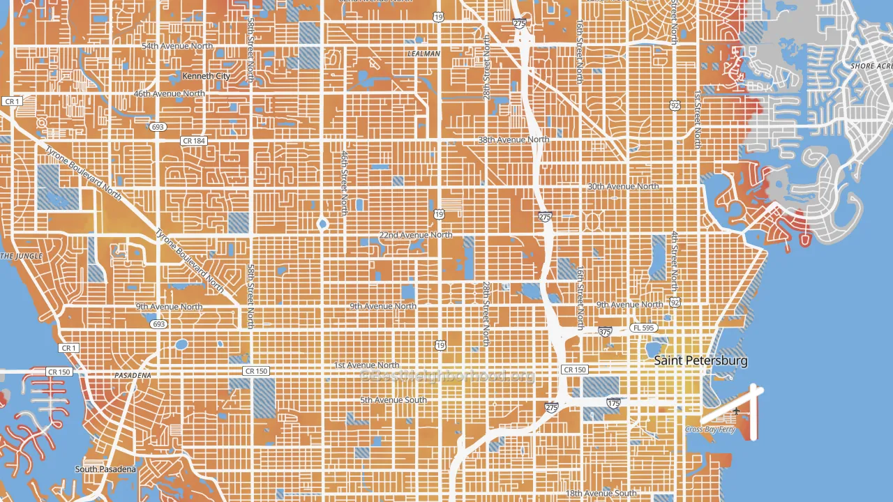 Transit Grade map of 33713, FL