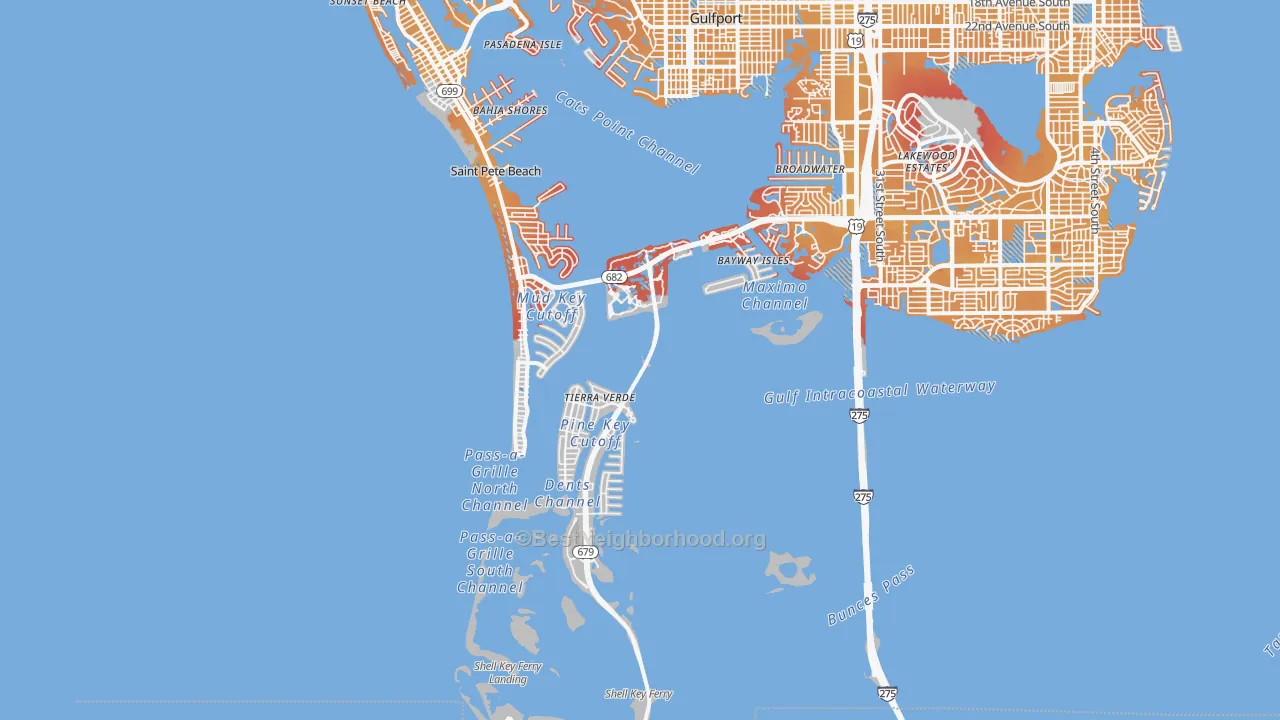 Transit Grade map of 33715, FL