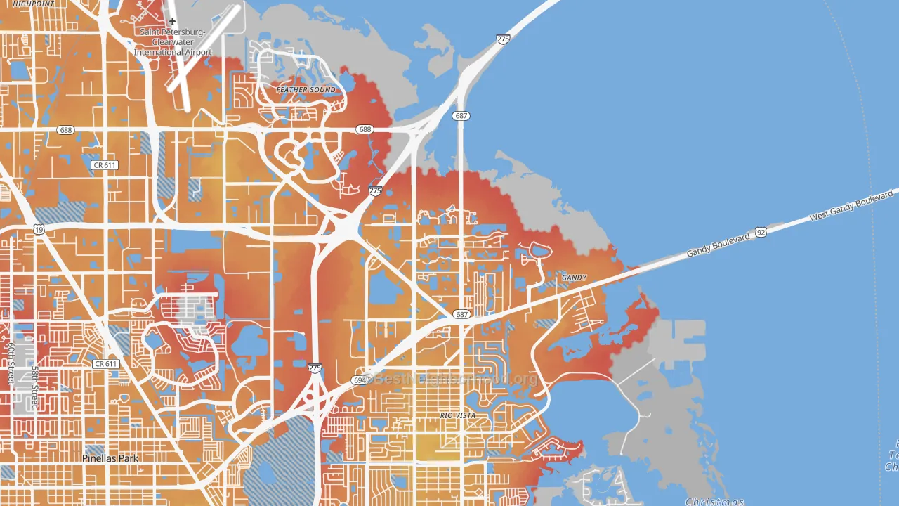 Transit Grade map of 33716, FL