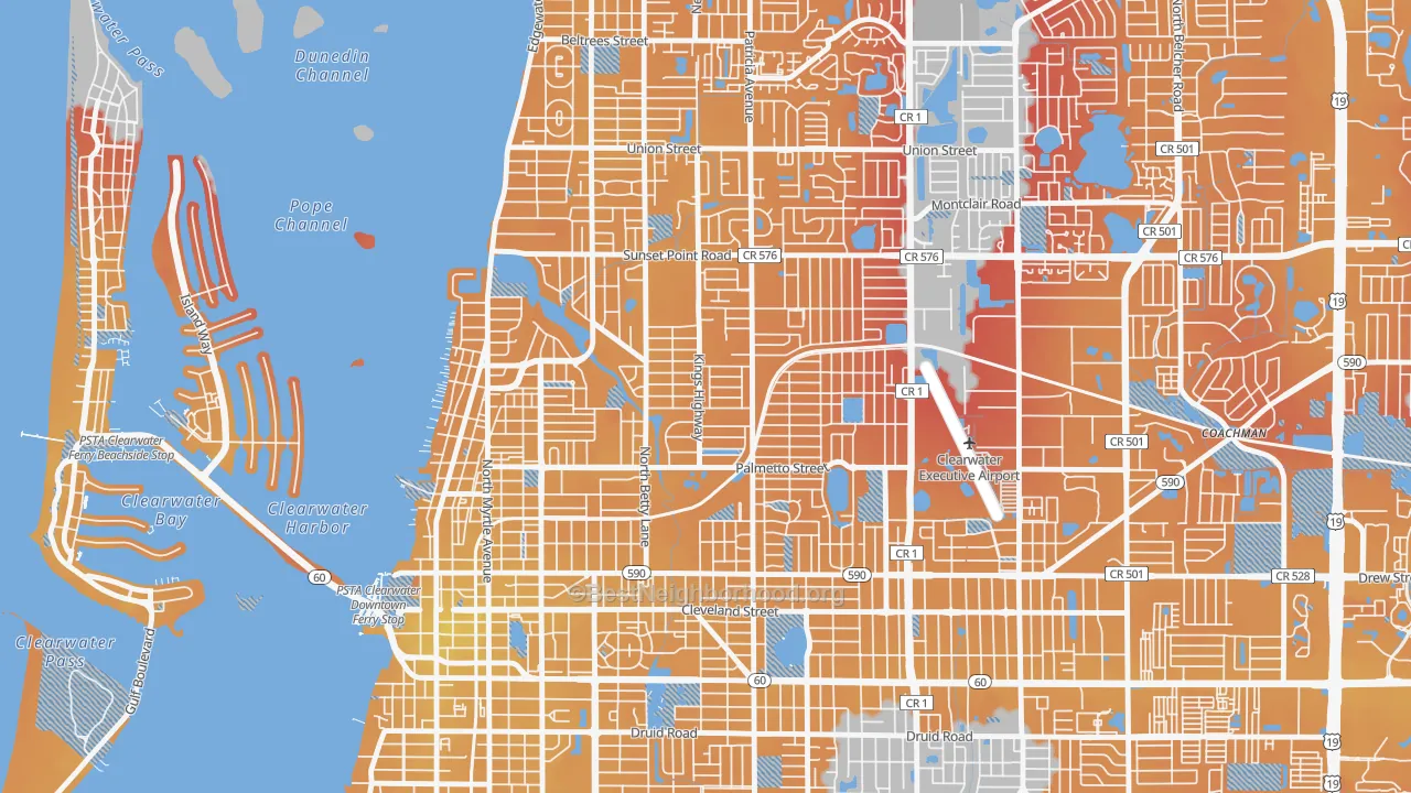 Transit Grade map of 33755, FL