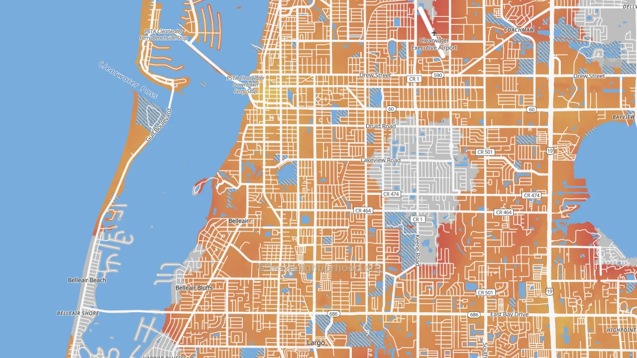 Transit Grade map of 33756, FL