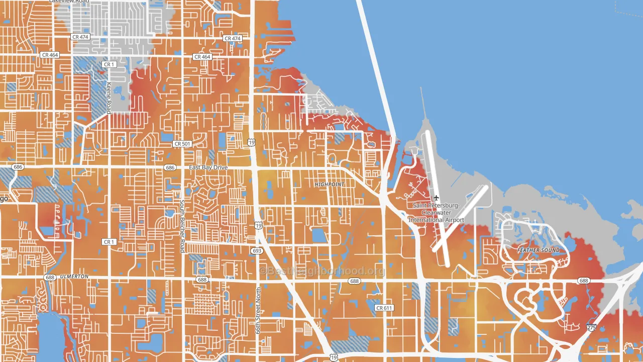 Transit Grade map of 33760, FL