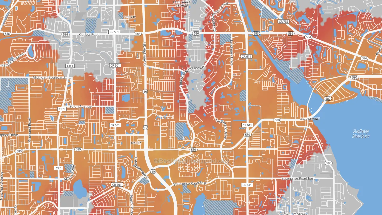 Transit Grade map of 33761, FL