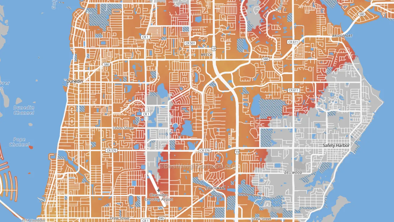Transit Grade map of 33763, FL