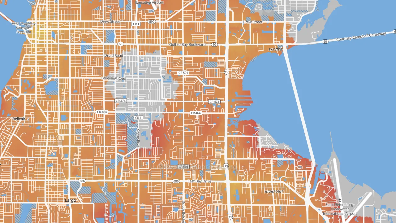 Transit Grade map of 33764, FL