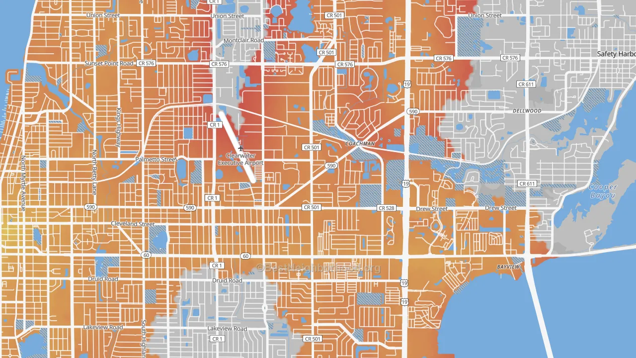 Transit Grade map of 33765, FL