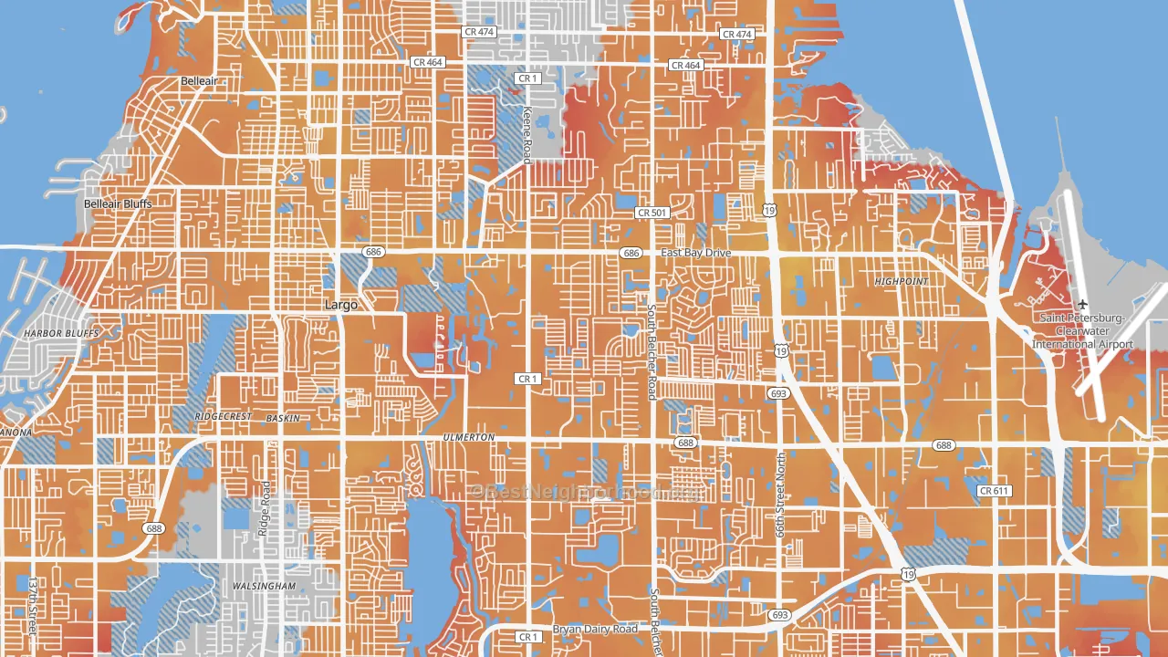 Transit Grade map of 33771, FL