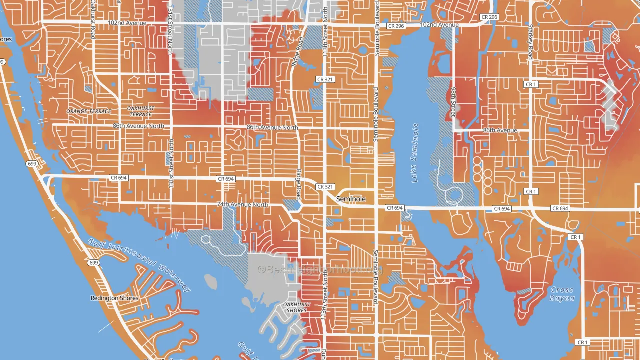 Transit Grade map of 33772, FL