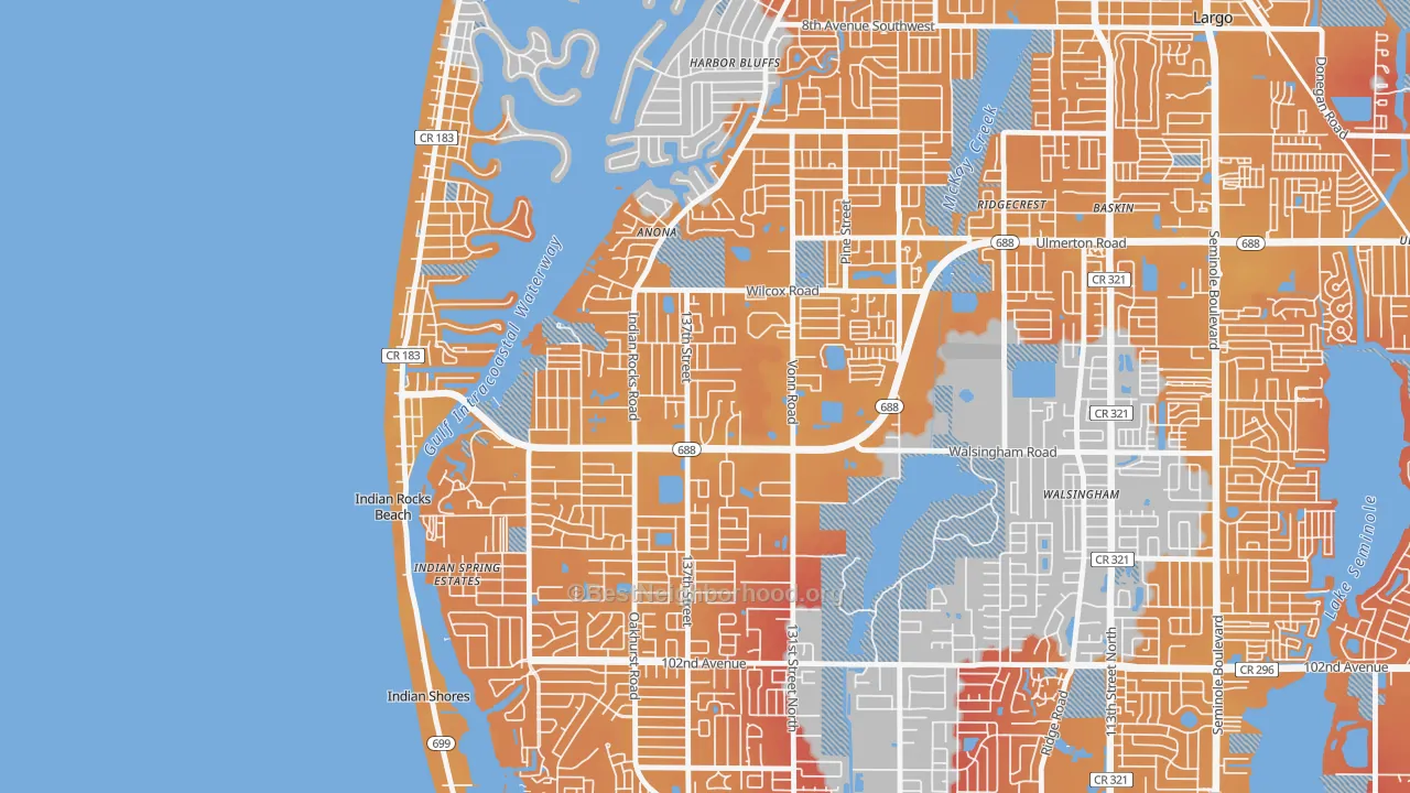 Transit Grade map of 33774, FL