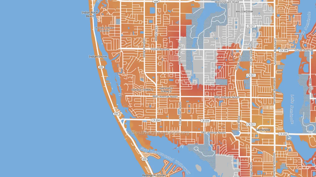 Transit Grade map of 33776, FL