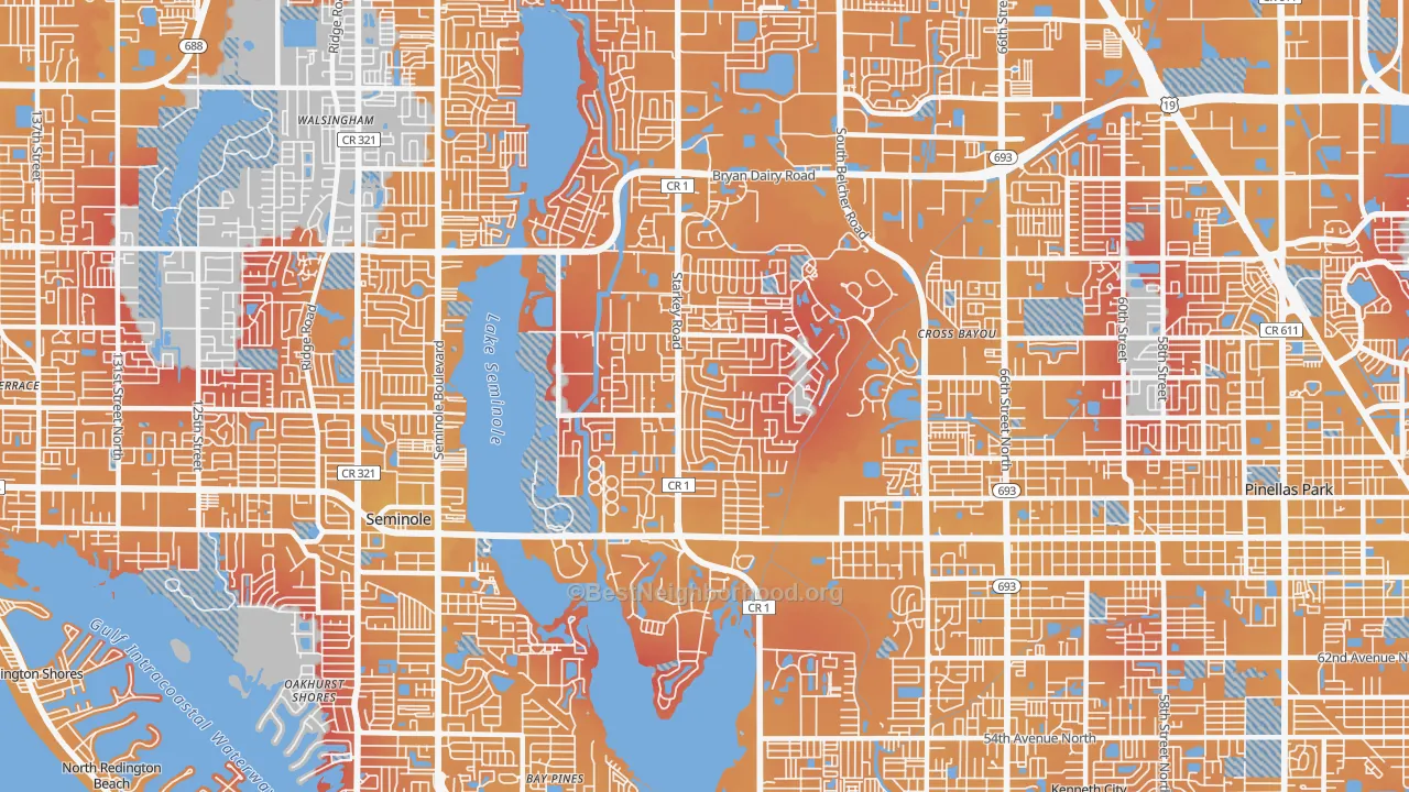Transit Grade map of 33777, FL