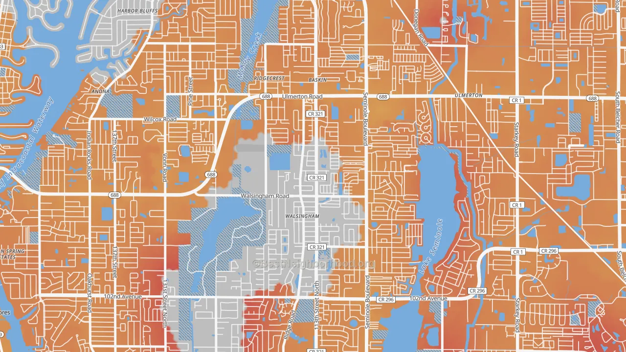 Transit Grade map of 33778, FL