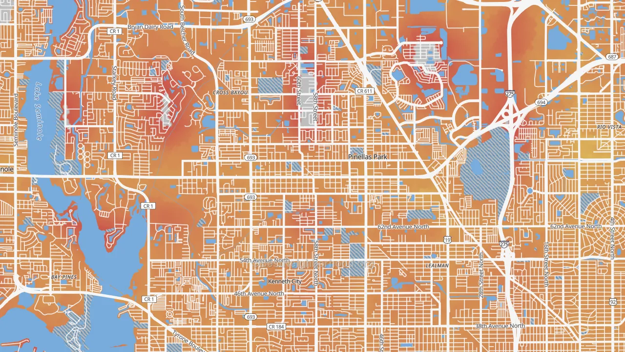 Transit Grade map of 33781, FL